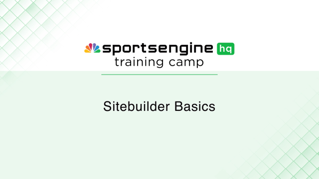 Sitebuilder Basics